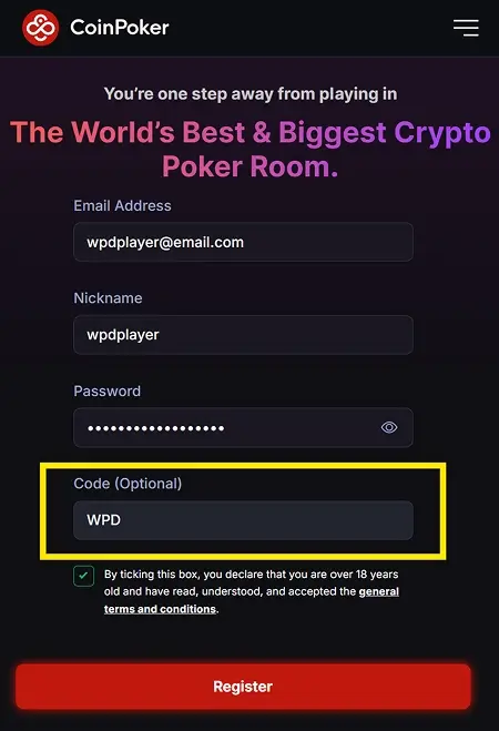 Signup Form With Bonus Code Field