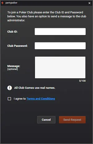 PartyPoker Create Private Club