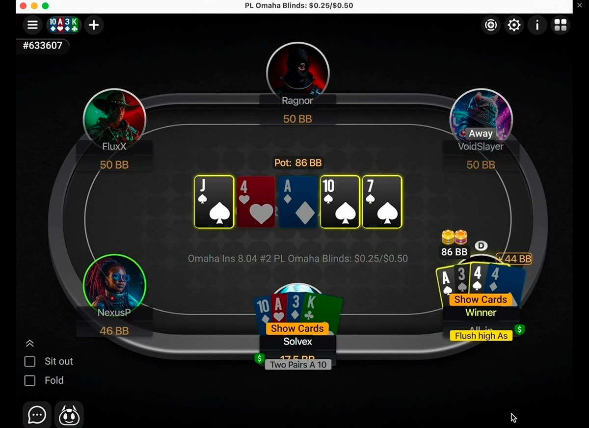 Poker Planets Omaha Table