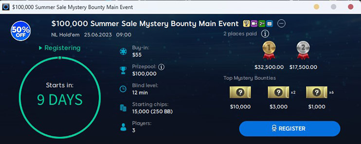 Summer Sale Week 888 Poker Главное событие