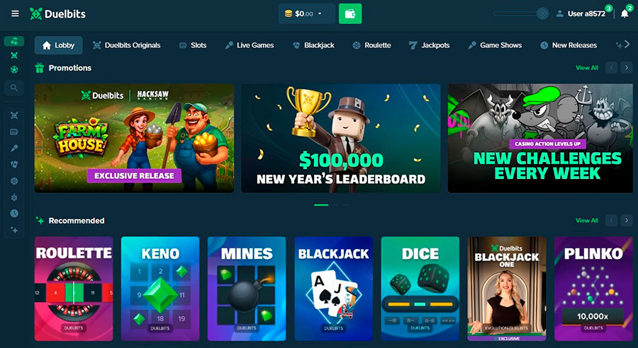 Duelbits Casino User Experience and Interface