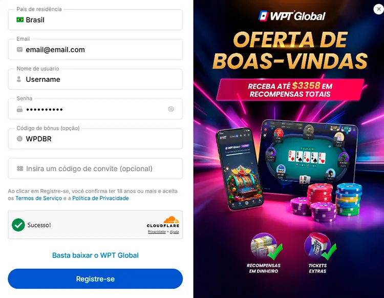 WPDBR Codigo Bonus WPT Global