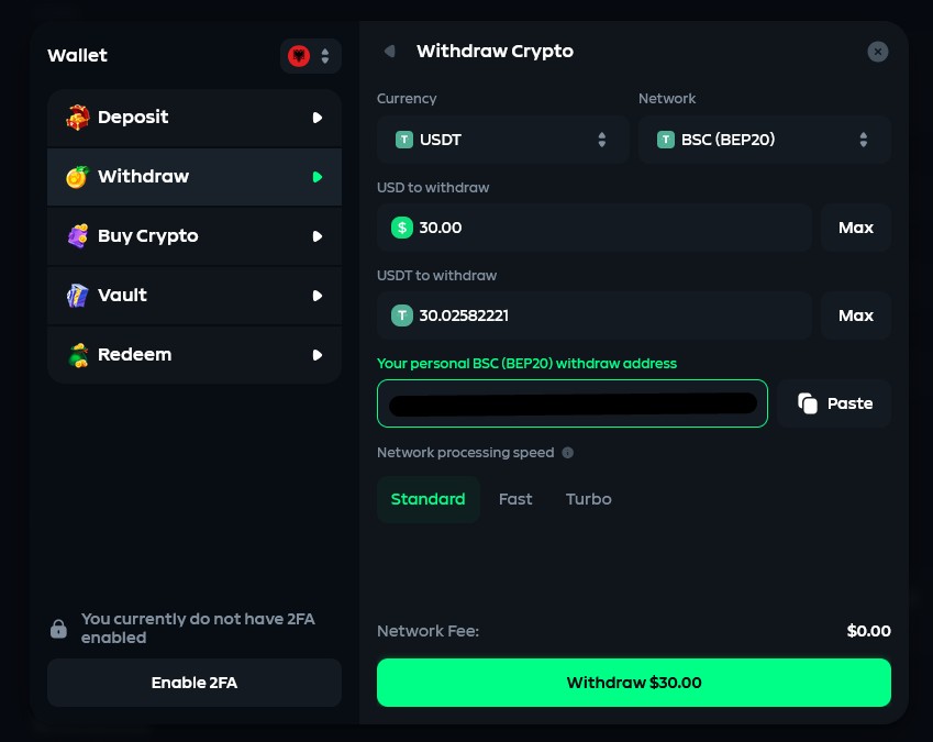 Withdraw 30 Usdt