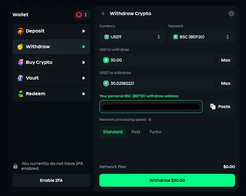 Withdraw 30 Usdt