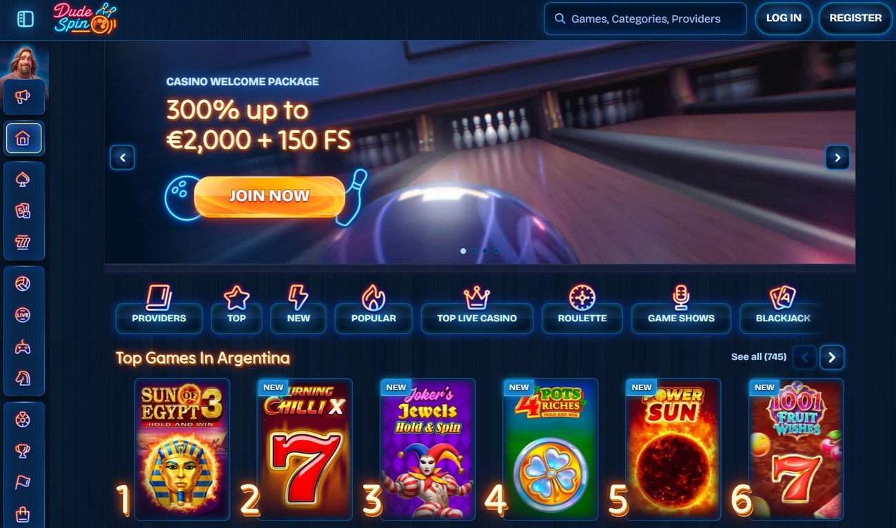 Dudespin Casino Site