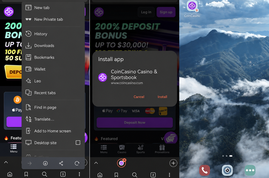 How to Access Coincasino on Android