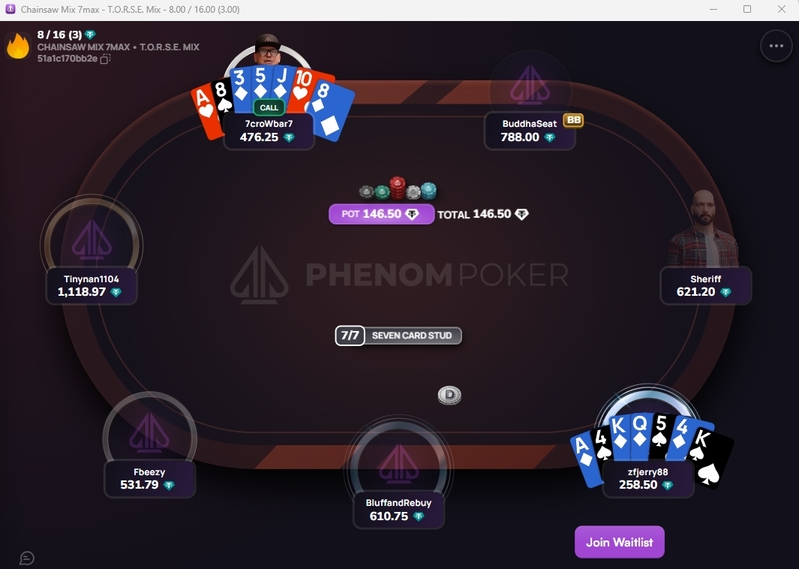 Столы со смешанными играми на Phenom poker
