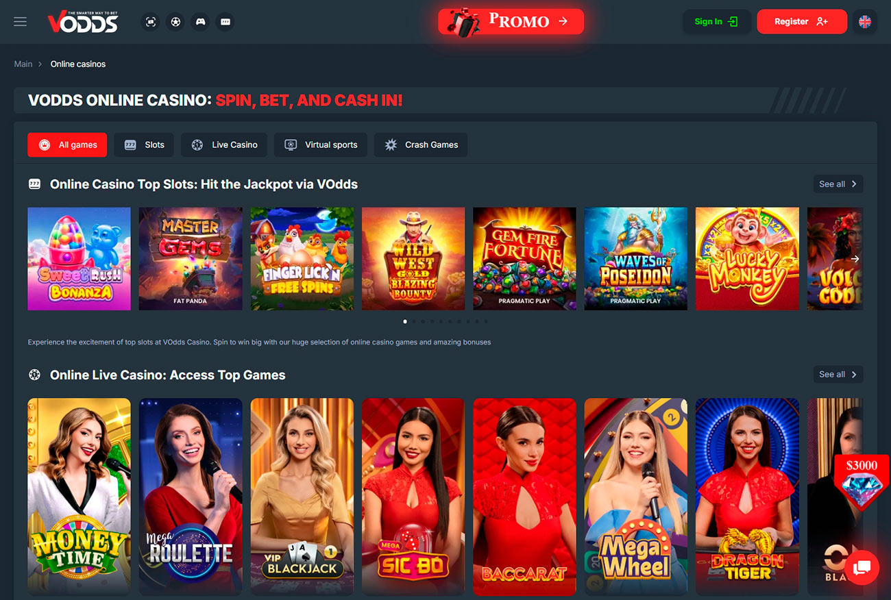 V Odds Casino Site