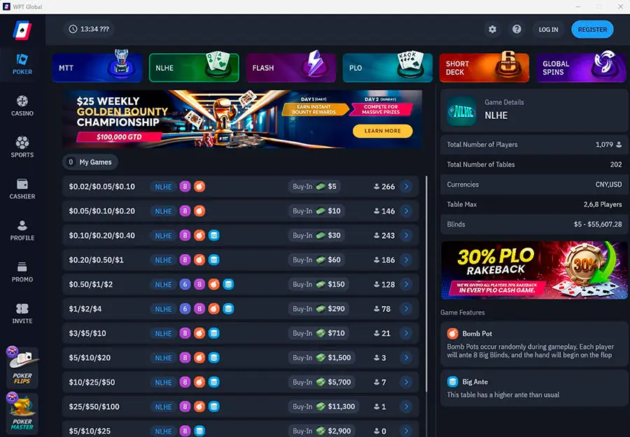 Nuevas Mesas De Efectivo Lobby Wpt Global