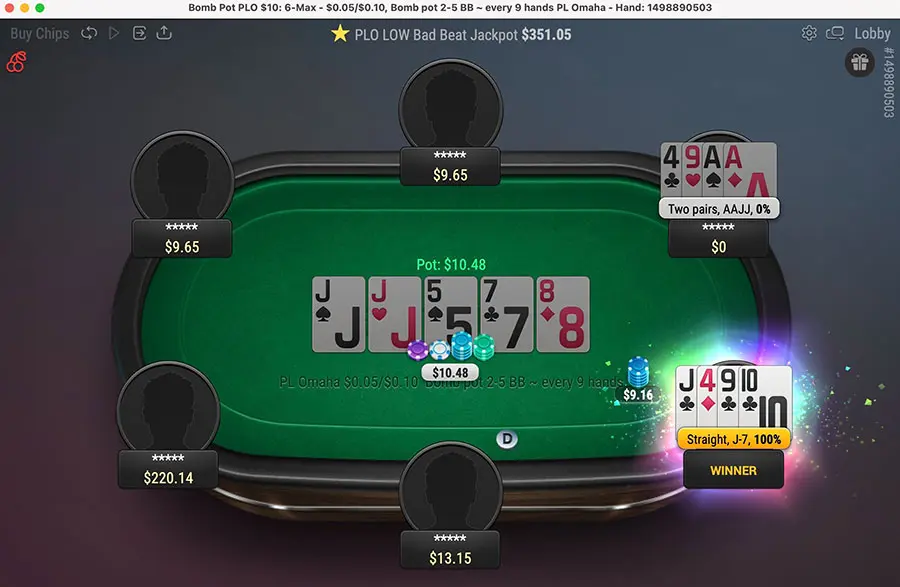 Bet Online Poker  стол PlO10