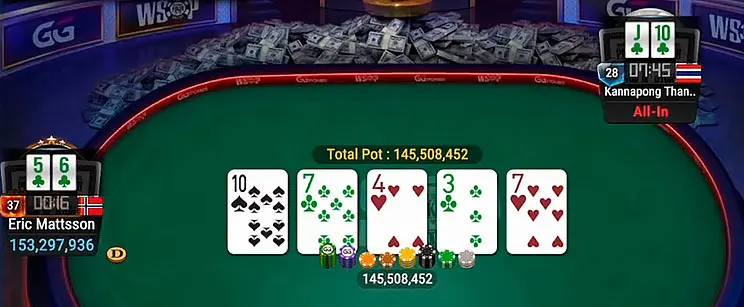 Mano final de la WSOP Online ME 2022