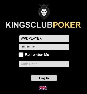 Kingsclubpkr login window