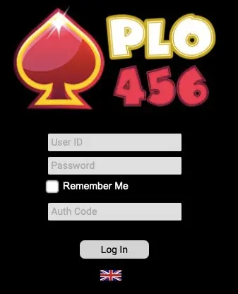 PLO456 login screen