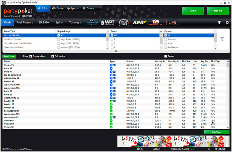Optibet Poker Cash Lobby Ru