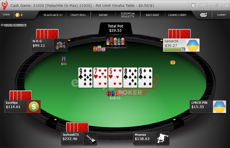 Evergame Poker Omaha Table Lat
