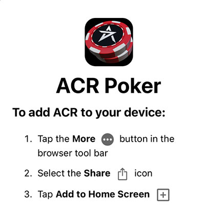 Install iOS Web App Acr Poker