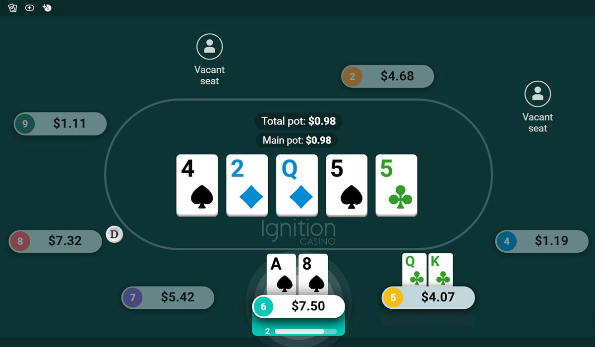 Ignition Poker 9 Max Holdem Table