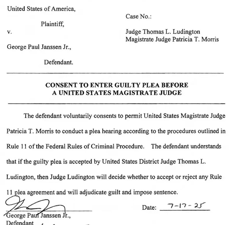 George Janssen Confessed to Fraud