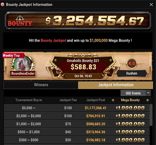 Bounty Jackpot prize pool