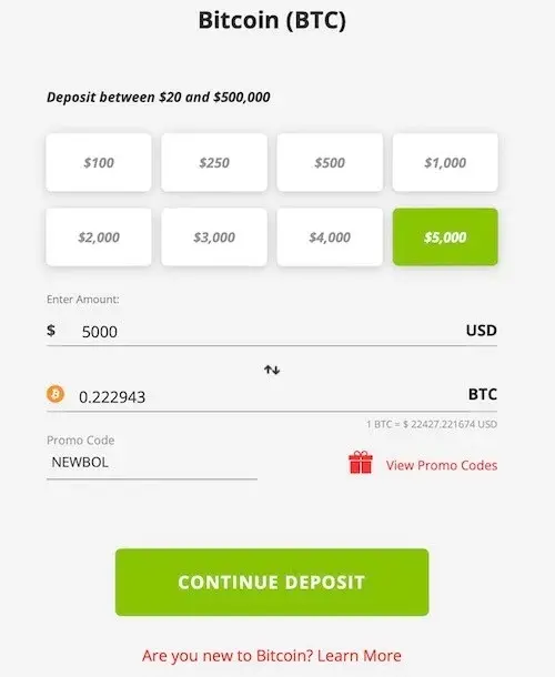Bet Online Deposito Bitcoin