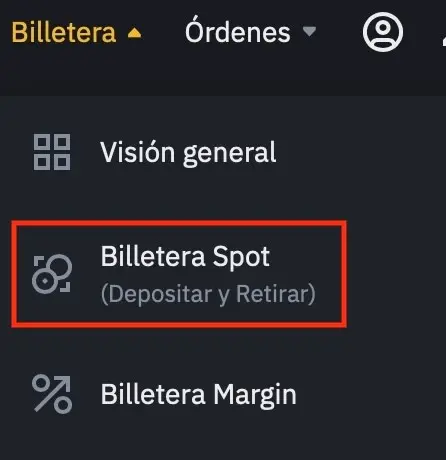 Binance Billetera Spot