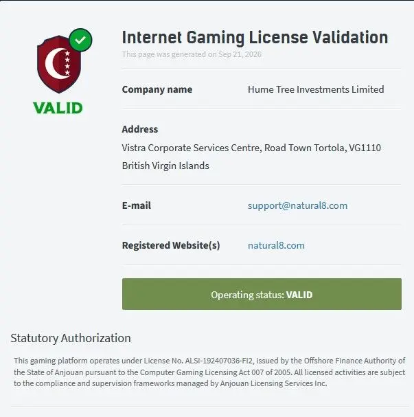 Natural8 License Validation 2026
