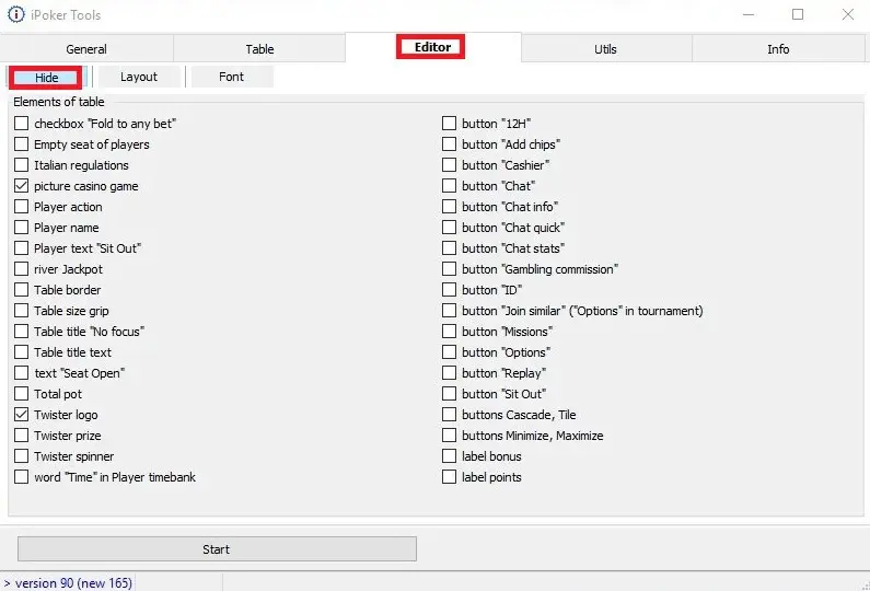 Ipoker Tools Hide Table Elements