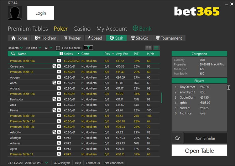Bet365 Poker Client