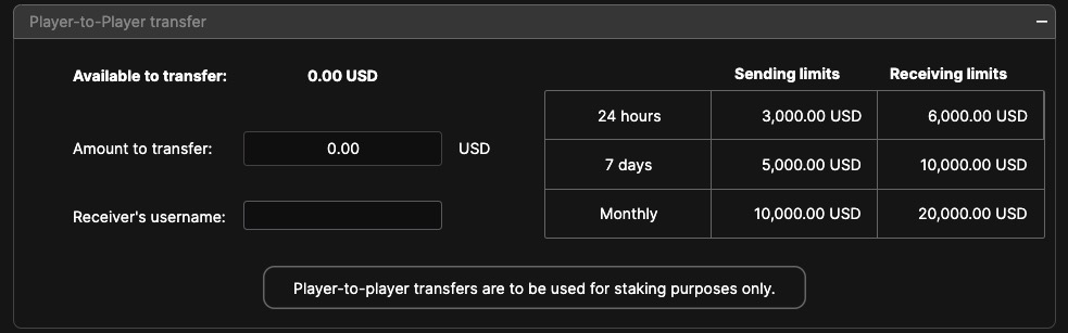4Poker P2P transfer