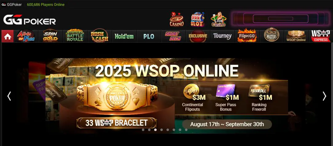 Lobby de Nuevos Jugadores de Récord de GGPoker