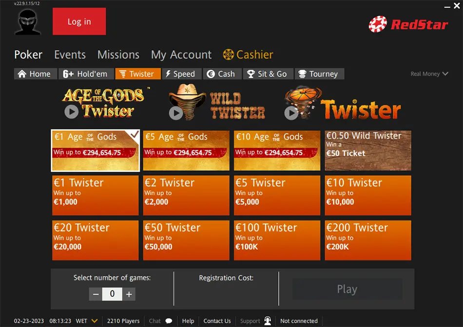 Redstar Poker Spin Twister Lobby En