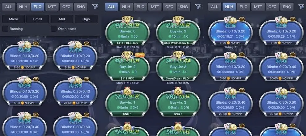 Lobby de X-Poker