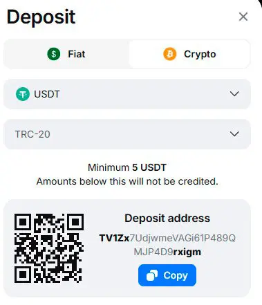 1win Crypto Deposit