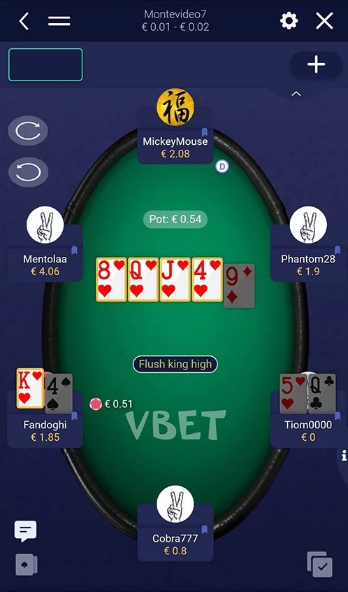 Vbet Poker Mobile Table