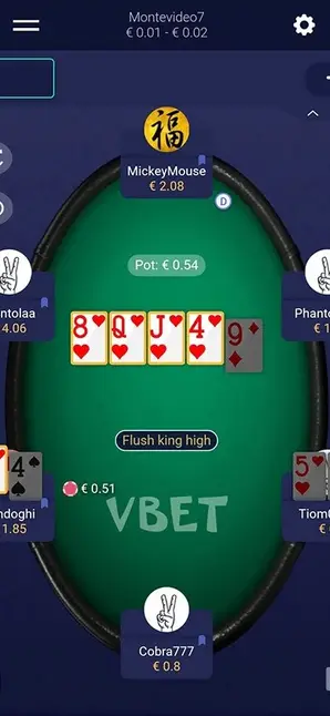 Vbet Poker Mobile Table
