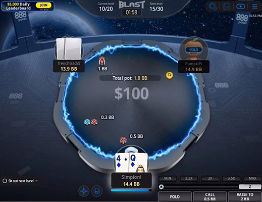 888poker New Blast Table