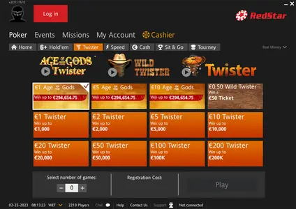 Redstar Poker Spin Twister Lobby Lat