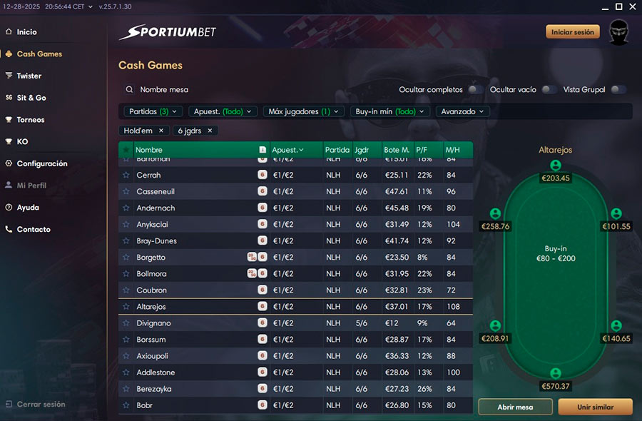 Juegos Y Trafico En Sportiumbet Poker