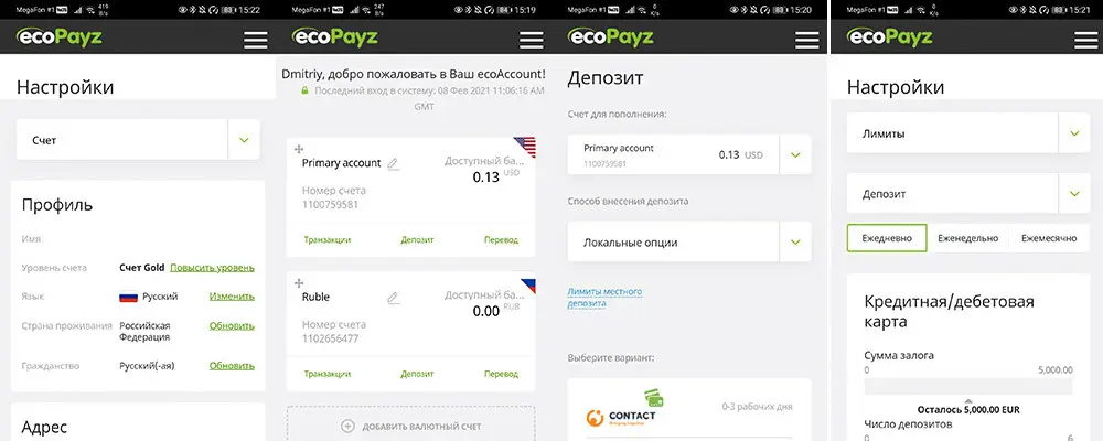 ecopayz мобильное приложение