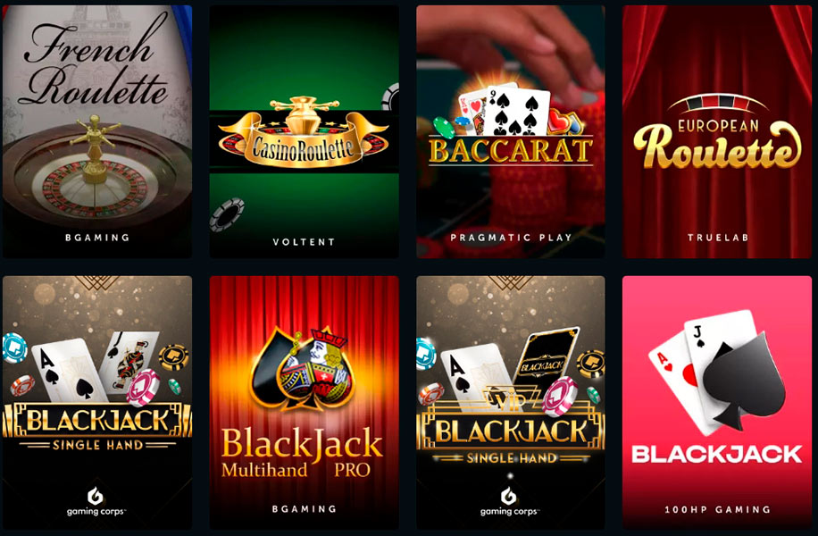 Rake Bit Casino Table Games Lobby