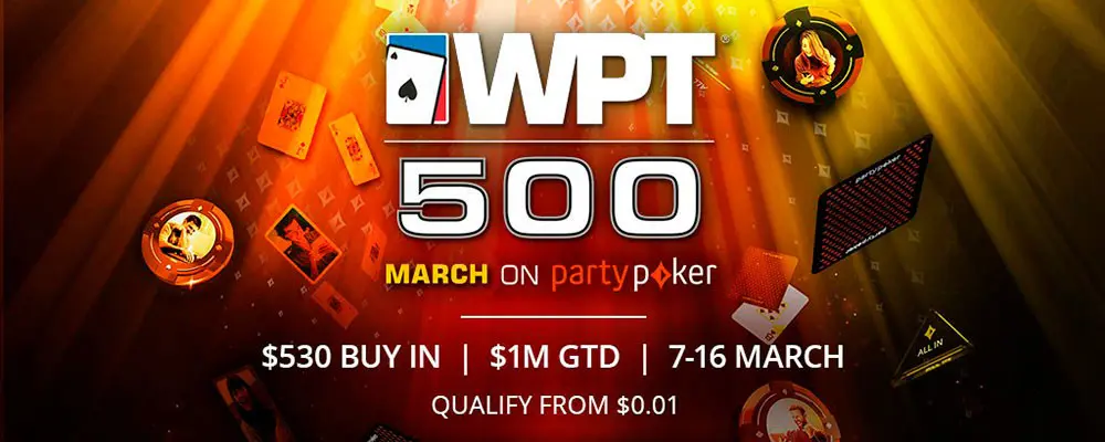 WPT500 en partypoker, del 7 al 24 de marzo de 2021