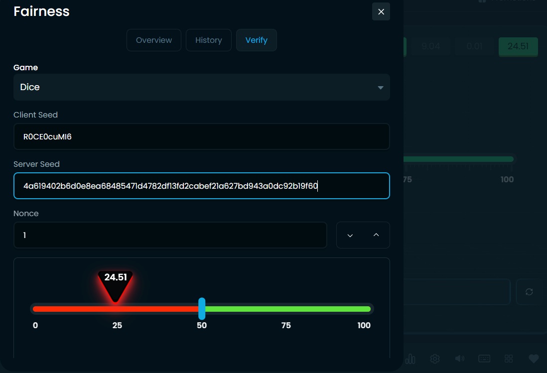 Winna Casino Dice Provably Fair Verify