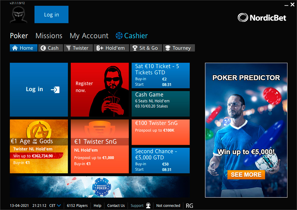 Nordicbet Poker Main Lobby