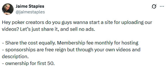 Jaime Staples New Streaming Platform