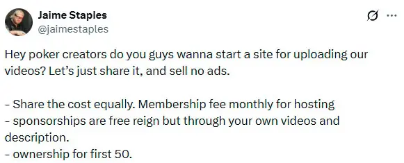 Jaime Staples New Streaming Platform