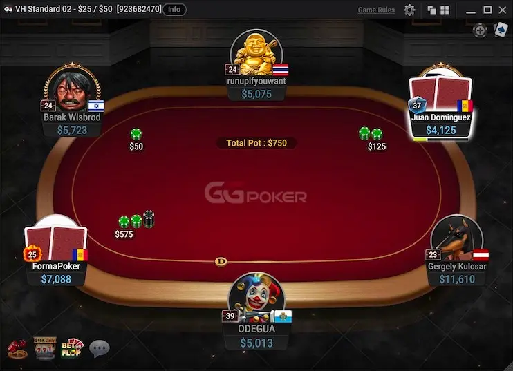 Mesas de high stakes con presencia de españoles en GGPoker