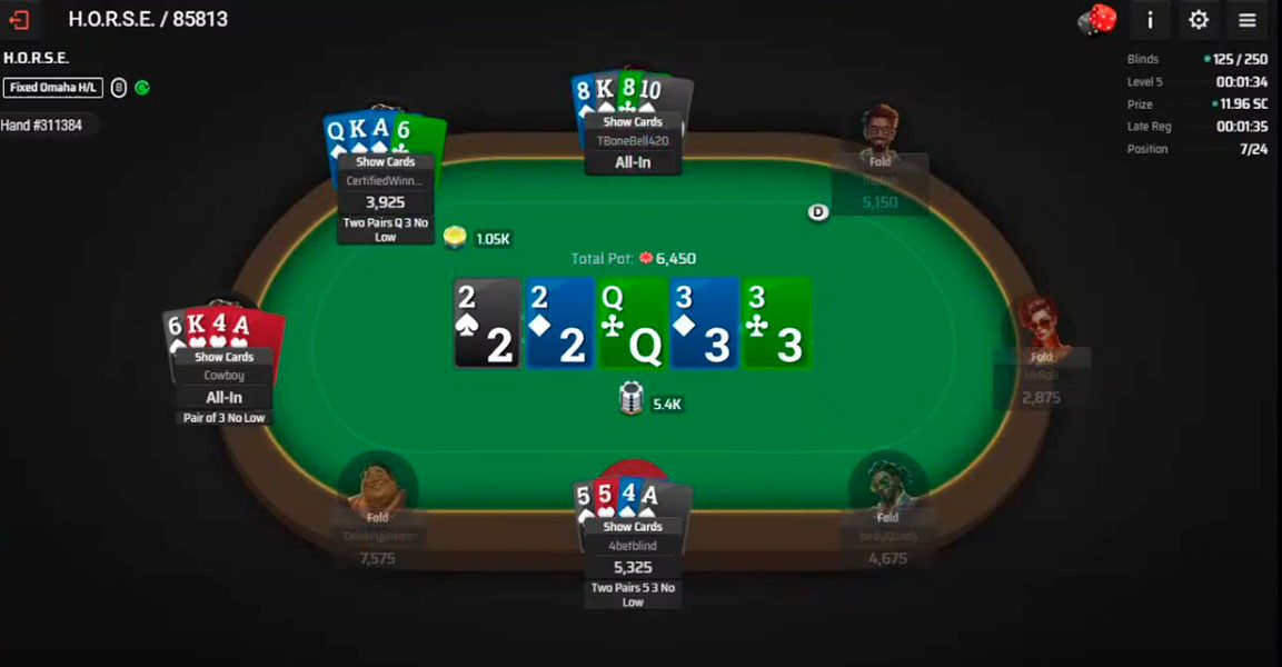 Clubs Poker Horse Table