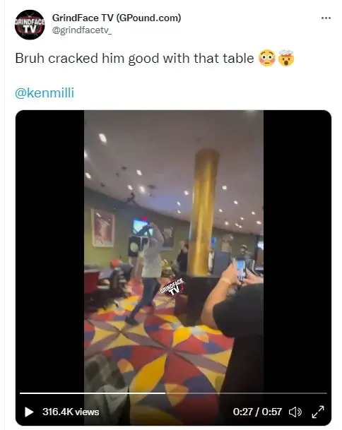 The tweet of the poker room fight at Hustlers.