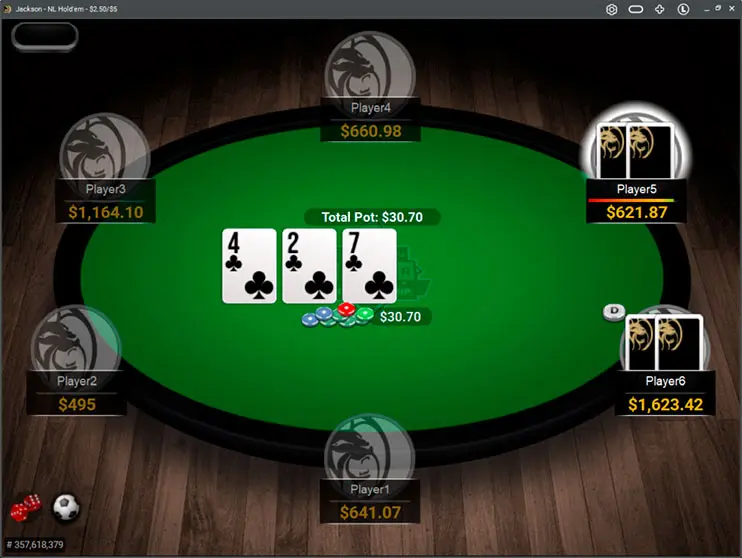 Betmgm Poker Nj Cash Game Table