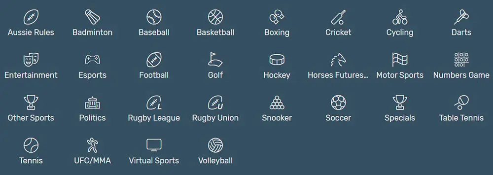 Bovada Sportsbook Selection of Sports